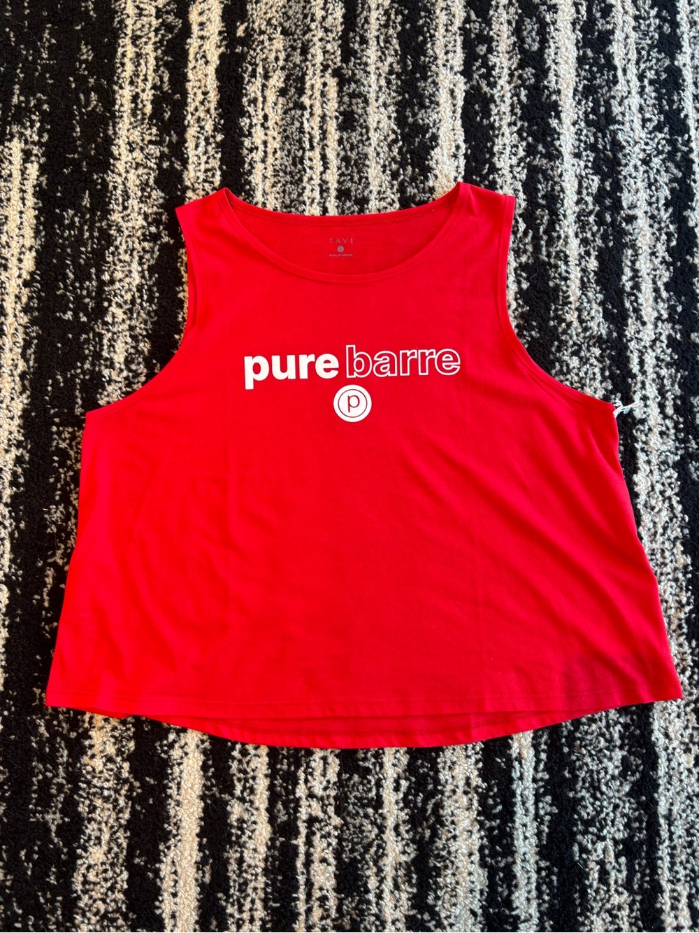 Pure Barre Red Logo Cropped Tank